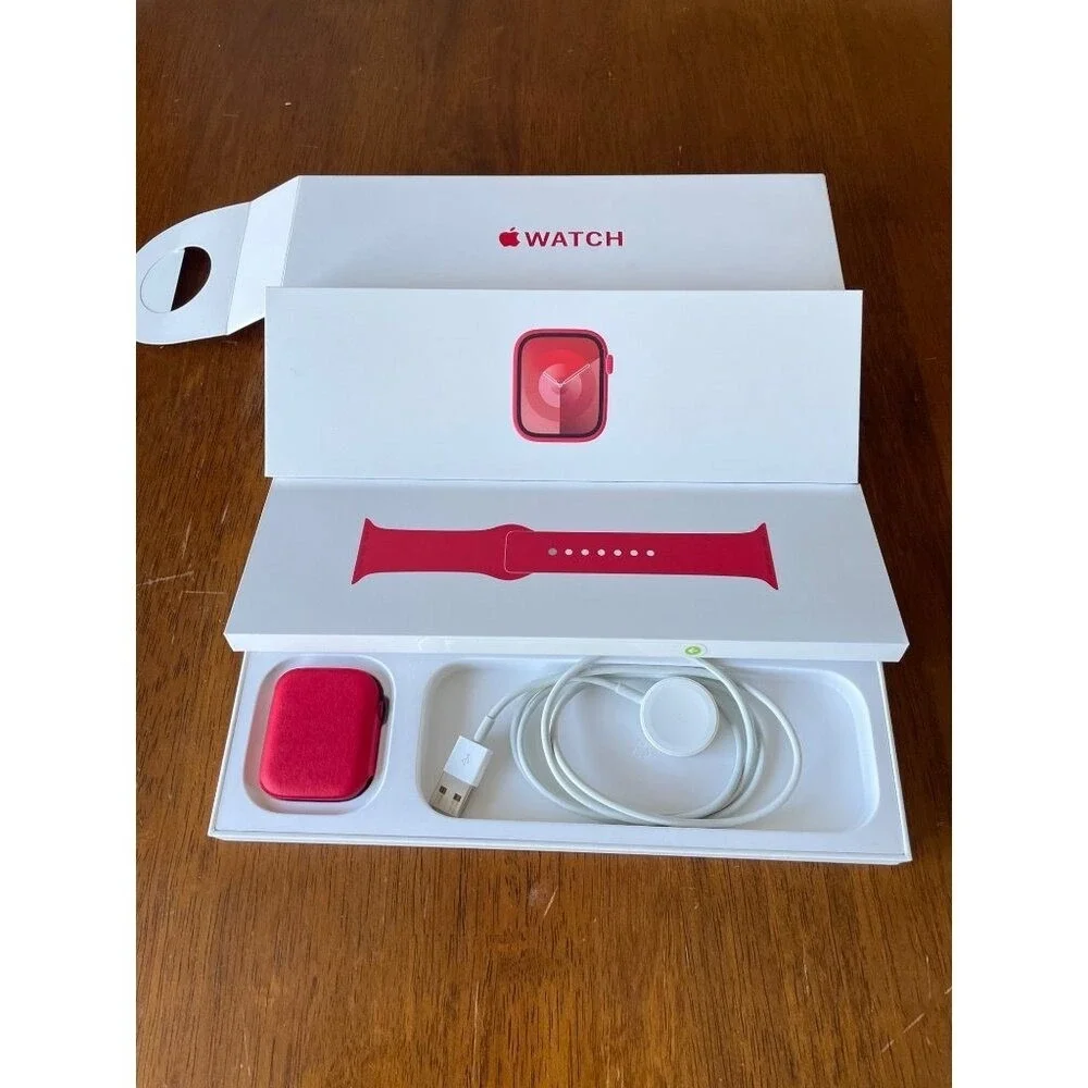 Working Apple Watch Series 7 Project Red Midnight W Charger new Band